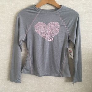 Fila Gray Heart Long Sleeve Tee